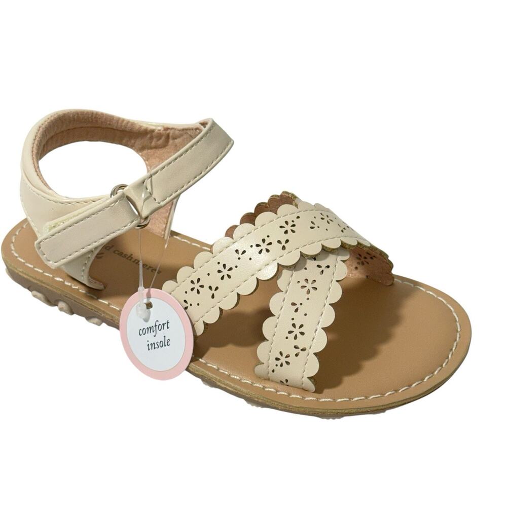 Cupcakes and Cashmere Beige Sandal Toddler Girls Adjustable SZ/10